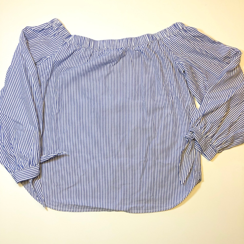 J.Crew Embellished off-the-shoulder striped top - Picture 4 of 4